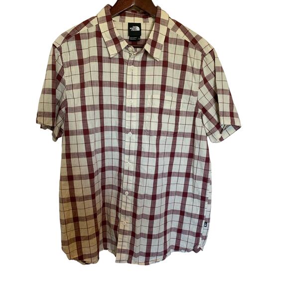The North Face short sleeve plaid button up shirt size xl - Picture 1 of 6